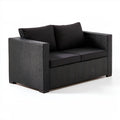 Dwuosobowa sofa ogrodowa z technorattanu PE czarna 109 x 58 x 76 cm